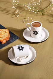 Hermia Juego de Tazas de Café Negro, 4 Piezas